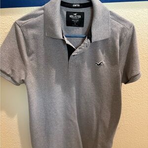 Hollister Men's Gray Polo Shirt